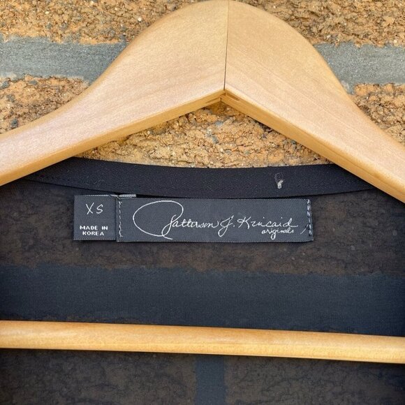 Patterson J. KincaidBlack Semi Sheer Blouse Xs - Picture 2 of 8